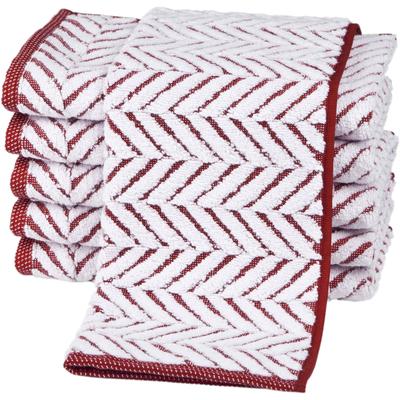 Gaestehandtuecher ROSS "Sensual 9002", rot (vino, weiß), B:30cm L:50cm, Frottier, Obermaterial: 100% Baumwolle, Handtücher, im Zopfmusterstil