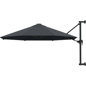 vidaXL Sonnenschirm 44865, rund, Ø 300cm, anthrazit, zur Wandmontage