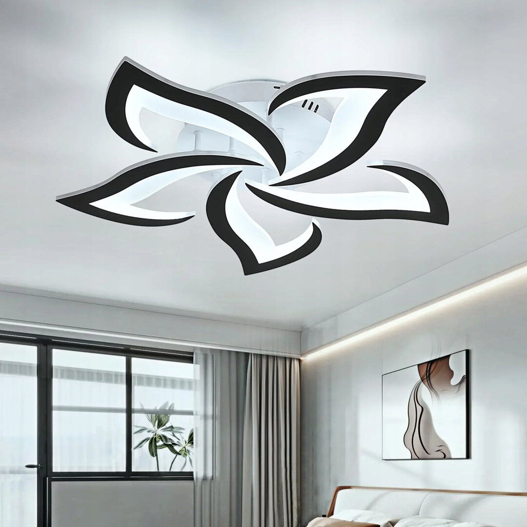 Metro Camello 5-Light 60cm Led Flush Mount Ceiling Light Matte Black 8cm H X 60cm W X 60cm D