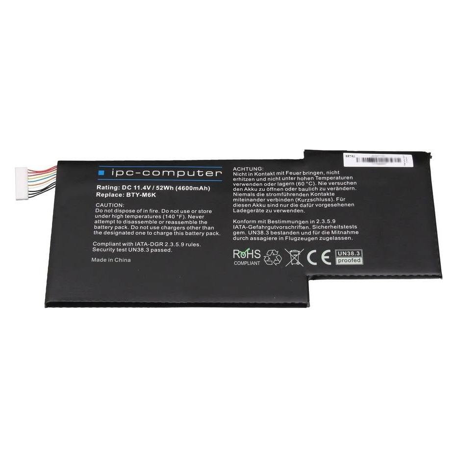 IPC Notebook-Akku BTY-M6K REPLACE 11.4 V 4600 mAh MSI (4600 mAh) (BTY-M6K REPLACE)
