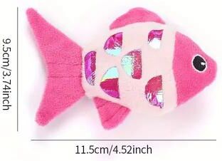 Inspire Essentials Fish Frenzy Cat Kicker Toy With Catnip And Crinkle Paper c
