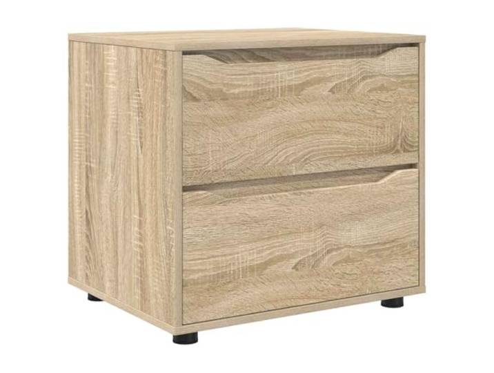 KUPTYERFG Aufbewahrungsschrank Sonoma-Eiche 60x48x57 cm Beistellschrank Kompakter Kommodenschrank für Schlafzimmer und Wohnzimmer mit 2 Auszügen, flexibler Höhenverstellung und stabilen Füßen.