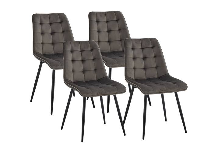 EGOONM-Ensemble de 4 chaises de salle à manger en velours, pieds en métal, chaise confortable moderne pour cuisine, chambre à coucher, salon, meubles de maison