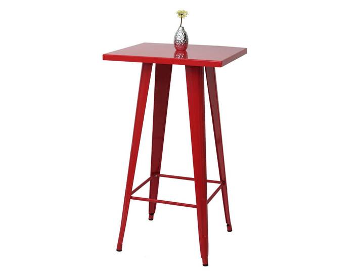 MCW Stehtisch Metall eckig Rot, Metall, 60x105x60 cm, Esszimmer, Esstische, Stehtische