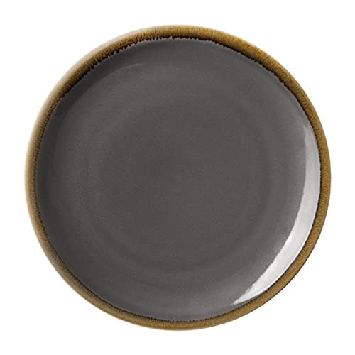 Set van 6 Olympia Kiln Smoke Coupe borden, grijs, diameter 22,8 cm