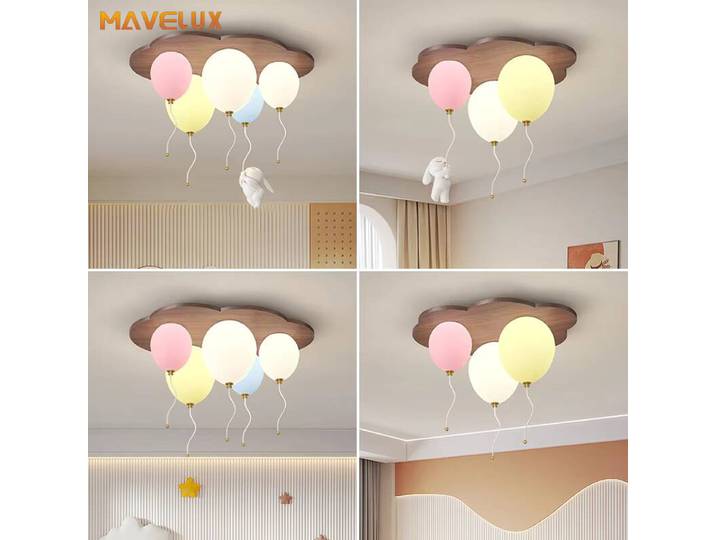 Plafonnier en Bois Massif en Forme de Lapin, Luminaire Décoratif d'Nik, Idéal pour une Chambre d'Enfant ou une Chambre à Coucher
