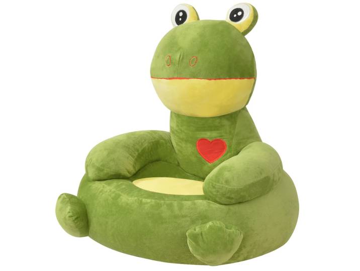 vidaXL Plüsch-Kindersessel Frosch Grün