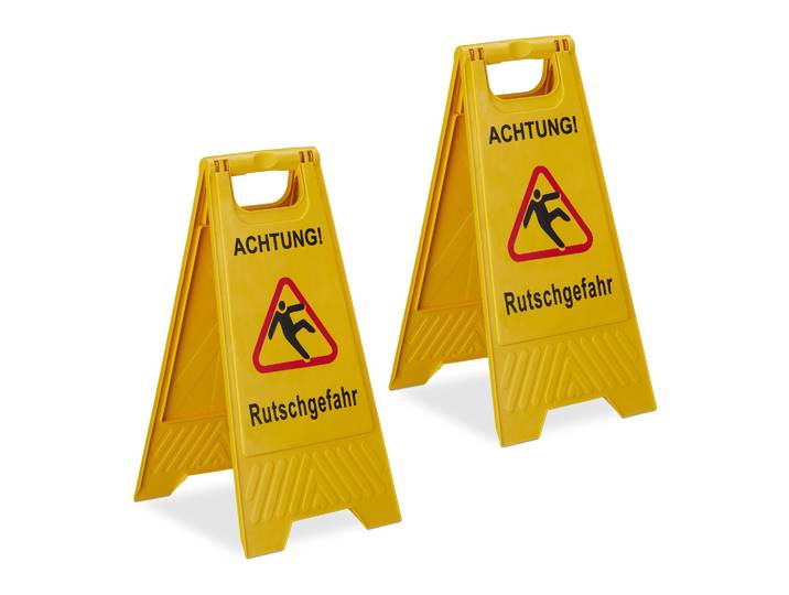 Rutschgefahr Aufsteller 2er-Set Gelb-Rot-Schwarz