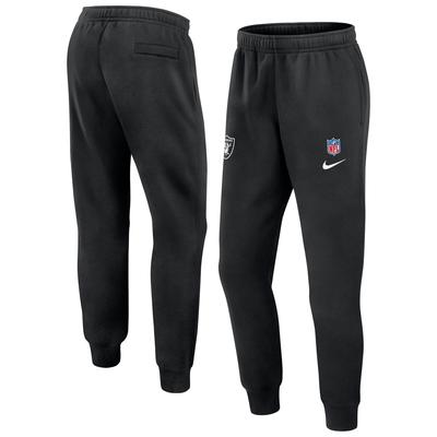 Jogginghose NIKE "Nike Jogginghose Las Vegas Raiders Nike Club Fleece Team Issue", Damen, Gr. S, US-Größen, schwarz, Sweatware, 80% Baumwolle, 20% Polyester, Hosen Jogginghose