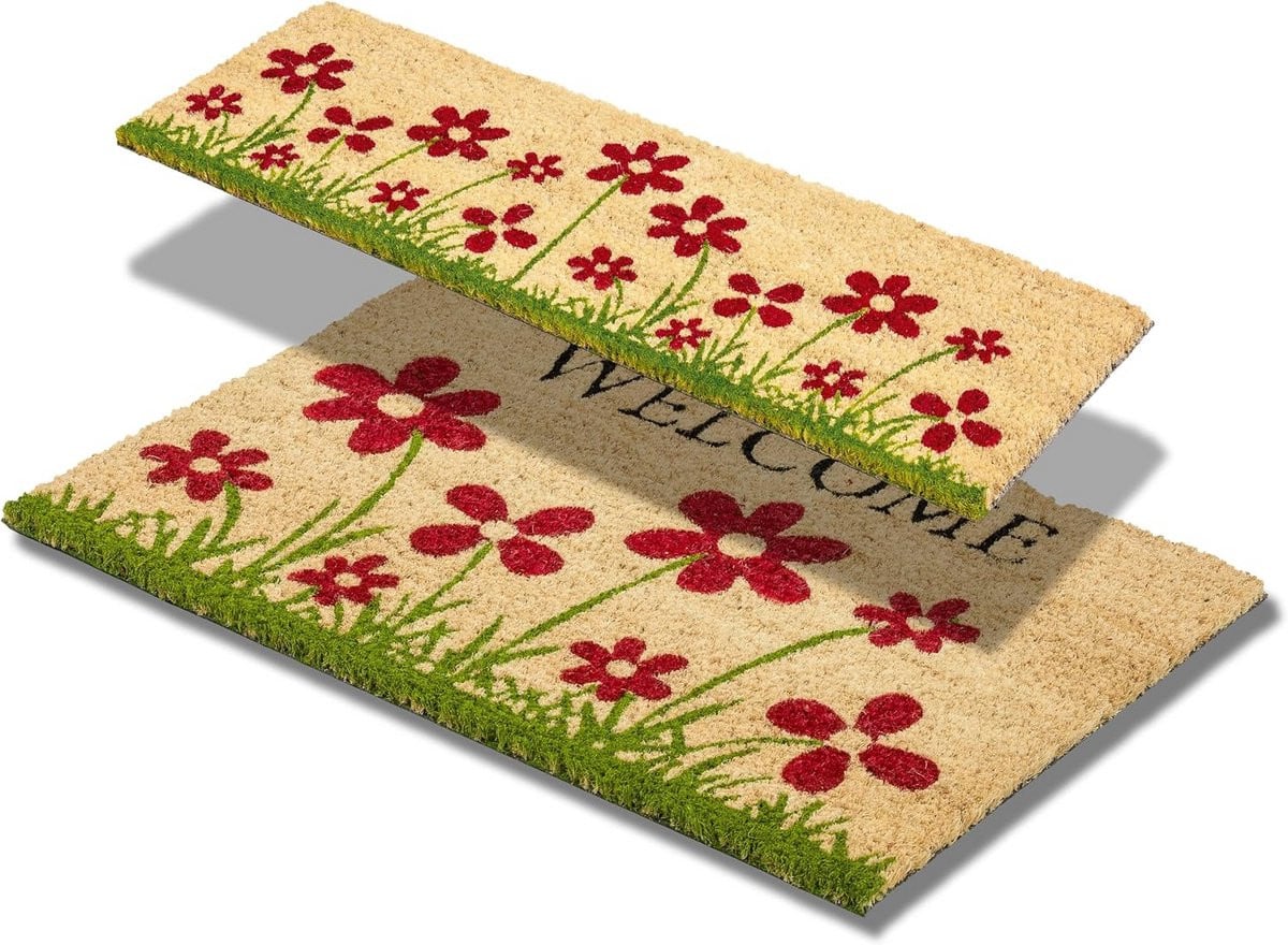 Antislip Binnen Deurmat Set Beige - Antibacteriële Kokos Vuilvangmat