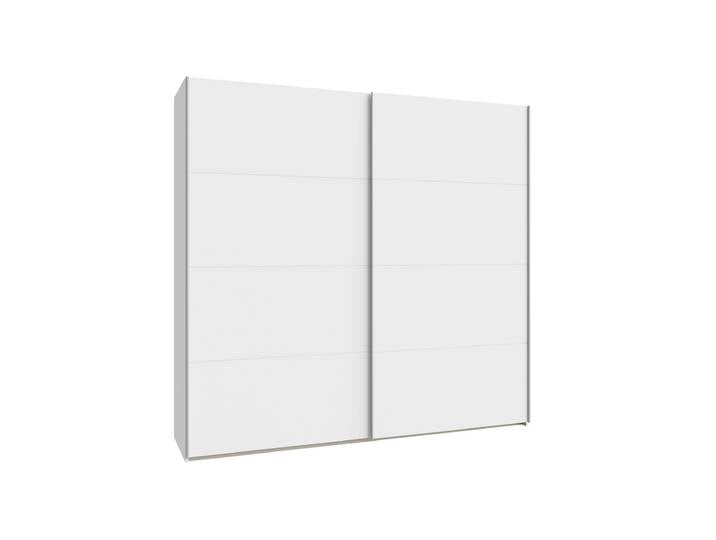 Schwebetürenschrank weiß 220 cm 2-türig - SCHACH MATT
