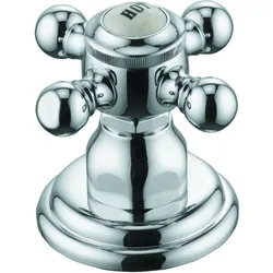 KLUDI 1926 Seitenventil, Kreuzgriff, Standmontage, Markierung HOT, 518180520, Farbe: Chrom