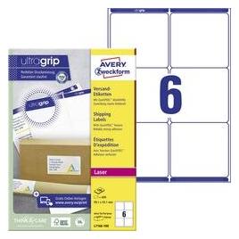 Avery Dennison Etiketten Zweckform ultragrip L7166, 99,1x93,1 mm, weiss, Pk. 600 Stk. (L7166-100)