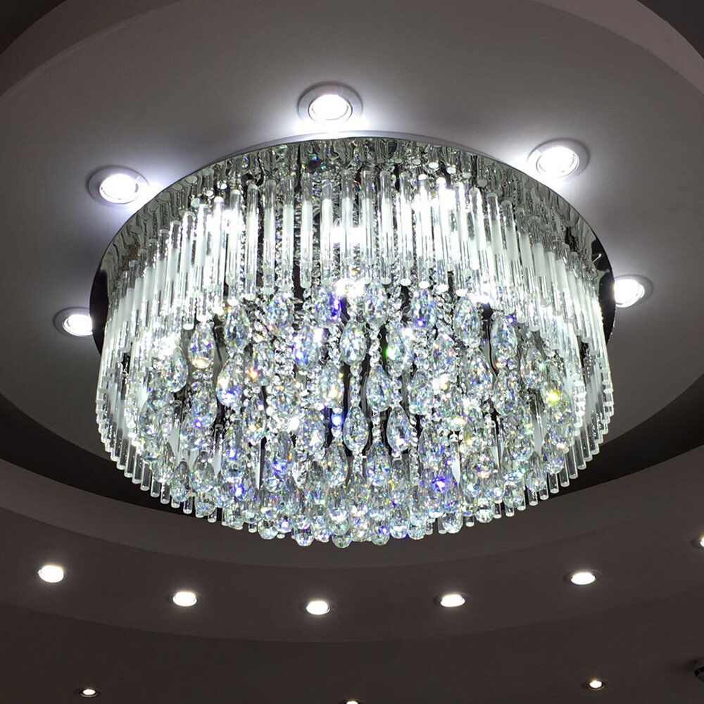Mercer41 Marsh LED Flush Mount Crystal/Metal 35cm H x 80cm W x 80cm D