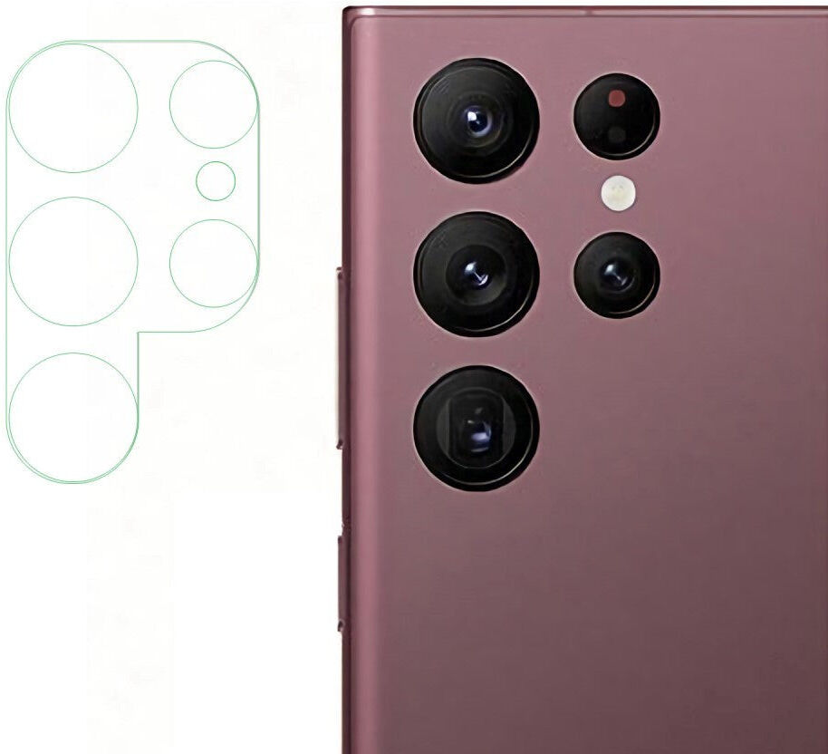 INCOVER Samsung Galaxy S23 Ultra Kameralinse Beskyttelsesglas - Gennemsigtig
