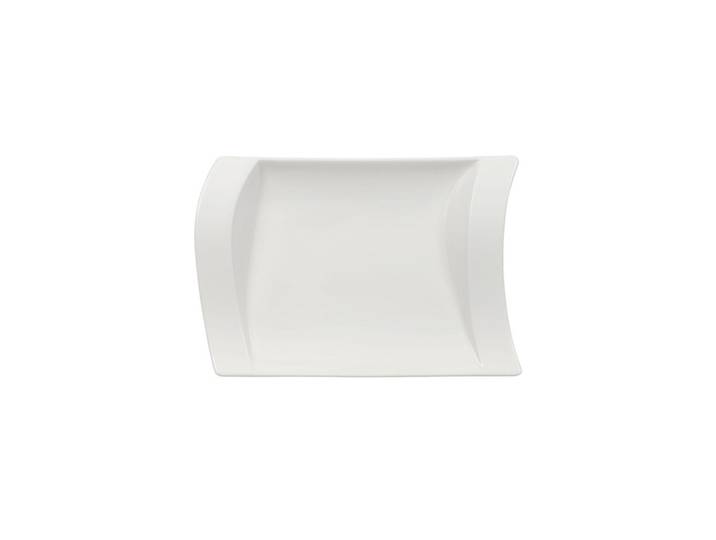 Villeroy & Boch Beilagenplatte NewWave weiß 21 x 15 cm, Weiß, Keramik, Formgebogen, Geschirr, Teller