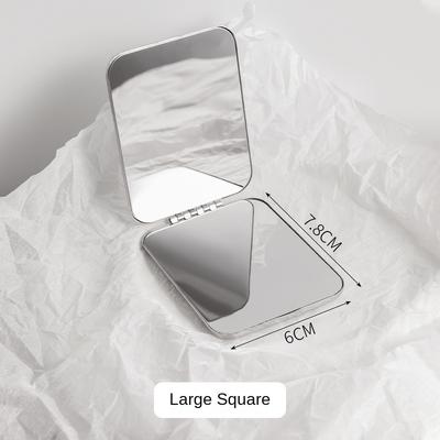 Fusion Finds Ultra Slim Pocket Makeup Mirror Stainless Steel Folding Compact Travel Mirror rectangle