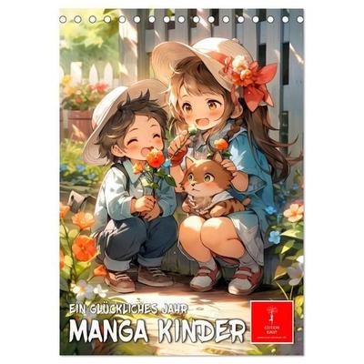 Manga Kinder - ein glückliches Jahr (Tischkalender 2027 DIN A5 hoch), CALVENDO Monatskalender