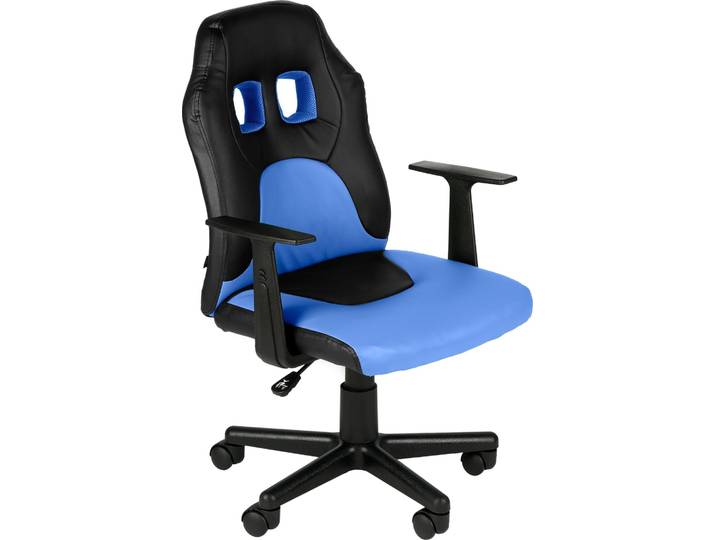 CLP Schreibtischstuhl Fun für Kinder Kunstlederbezug Armlehnen abnehmbar Farbe schwarz/blau