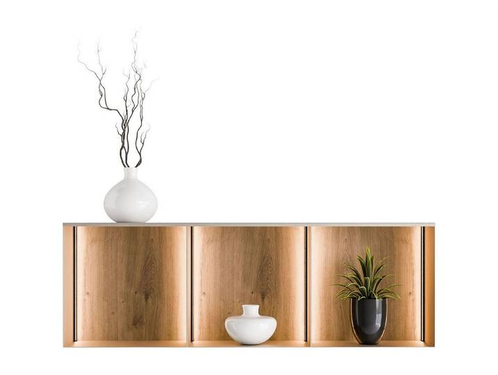 Lookway Regal QUADRO II aus Metall mit LED-Beleuchtung, 99x33x20 cm