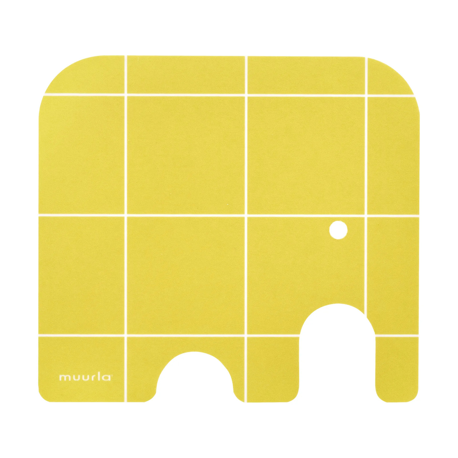 Muurla Elephant glasonderzetter Geel 11 x 10 cm