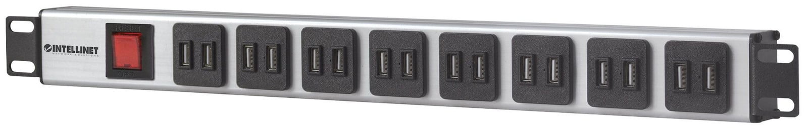 Intellinet 164580 Stekkerdoos 1U, Blauw en Grijs, Type F, 2 meter, 240V