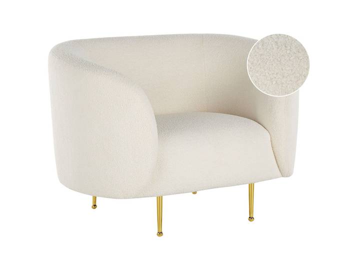 SESSEL Bouclé weiß Loen