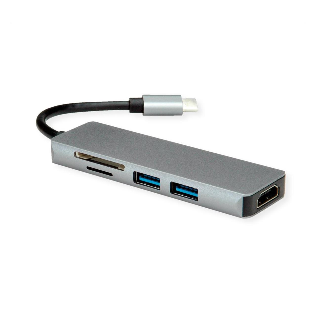Roline Dockingstation USB Typ C, 4K HDMI (USB-C, 4 Ports) (12.02.1019)