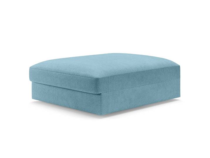 Repose-pieds capitonné grand Bleu/Bleu clair Tissu Palila Moderne