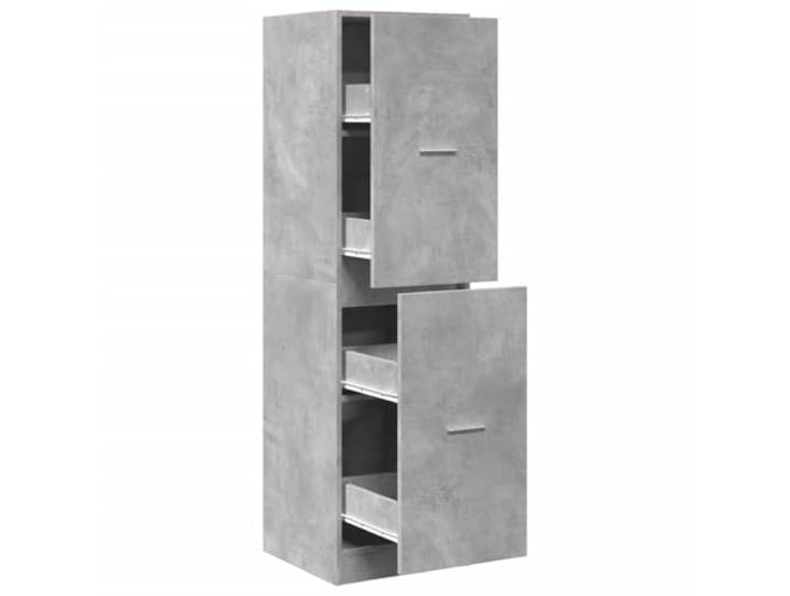 RJPLMFV Apothekerschrank, grau, 40 x 41 x 144,5 cm, Holz, Technik Metallschienen, elegante Griffe, Wandbefestigung erforderlich, Schrauben nicht im Lieferumfang enthalten