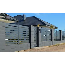 Metallzaun Modern 100 Doppeltor 400 x 157,2 cm – 100 mm Lamellen, feuerverzinkter Stahl, anthrazit RAL 7016 – Einfahrtstor Metall