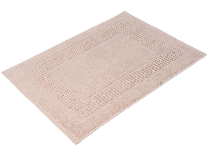 Badematte GÖZZE BIO Frottier Gr. 2, grau (taupe), H:7mm, Baumwolle (Bio-Baumwolle), Badematten, Badematte, Badvorleger, Frottier-Qualität, mit Bordüre