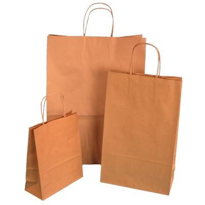 Pack4Food24 125 Premium Papiertragetaschen 54+15x49cm mit Kordel braun unbedruckt 110g/m²