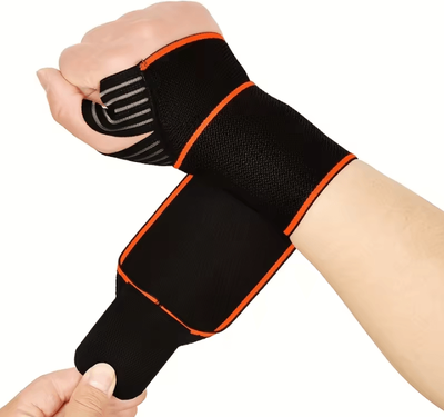 Inspire Curations Adjustable Wrist Support Strap For Weightlifting, Sports And Daily Wrist Stability orange