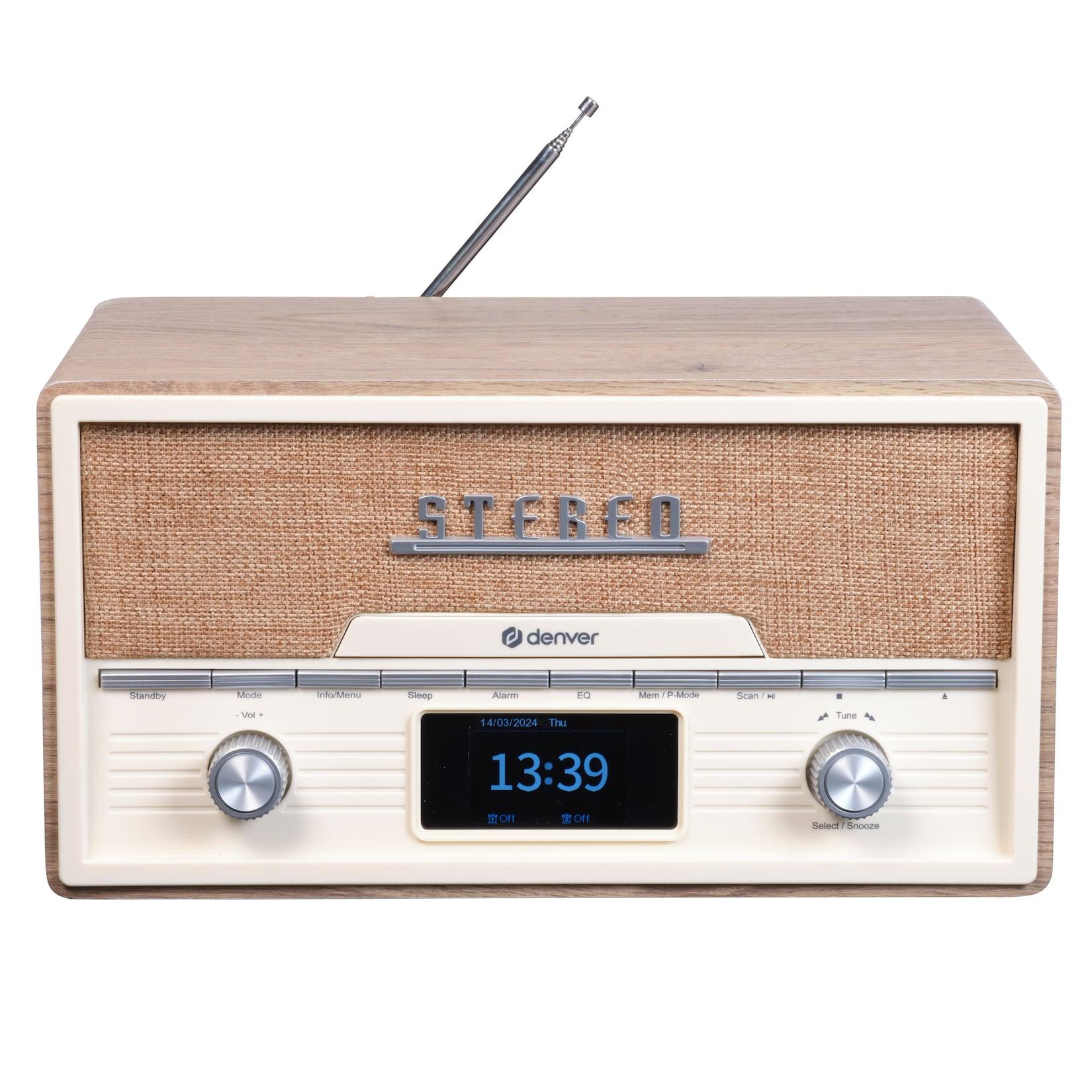 Denver MDA-525 Musikanalage–Radio, CD-Player, Bluetooth, hellbraun