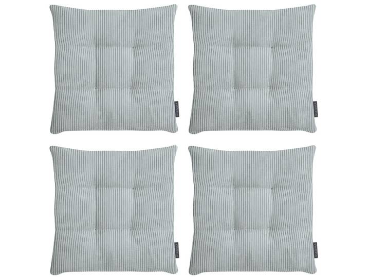 Galettes de chaise velours carrées bleu menthe-lot de4-35x35x5