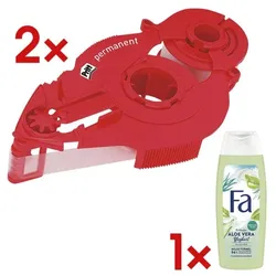 Pritt 2x Nachfüllkassette »Refill permanent« inkl. Duschgel »Joghurt & Aloe Vera« weiß