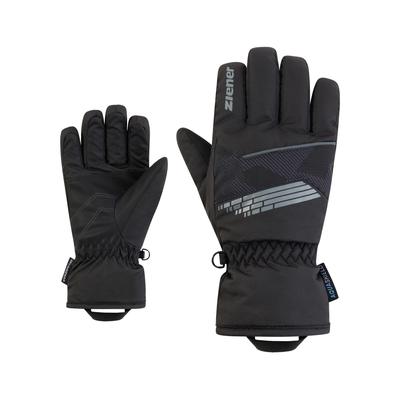 Skihandschuhe ZIENER "LAVIVI-Z AQUASHIELD JUNIOR", Mädchen, Gr. 5, schwarz (gray ink camo), Kunstfaser, Handschuhe, warm, wasserdicht, winddicht, atmungsaktiv
