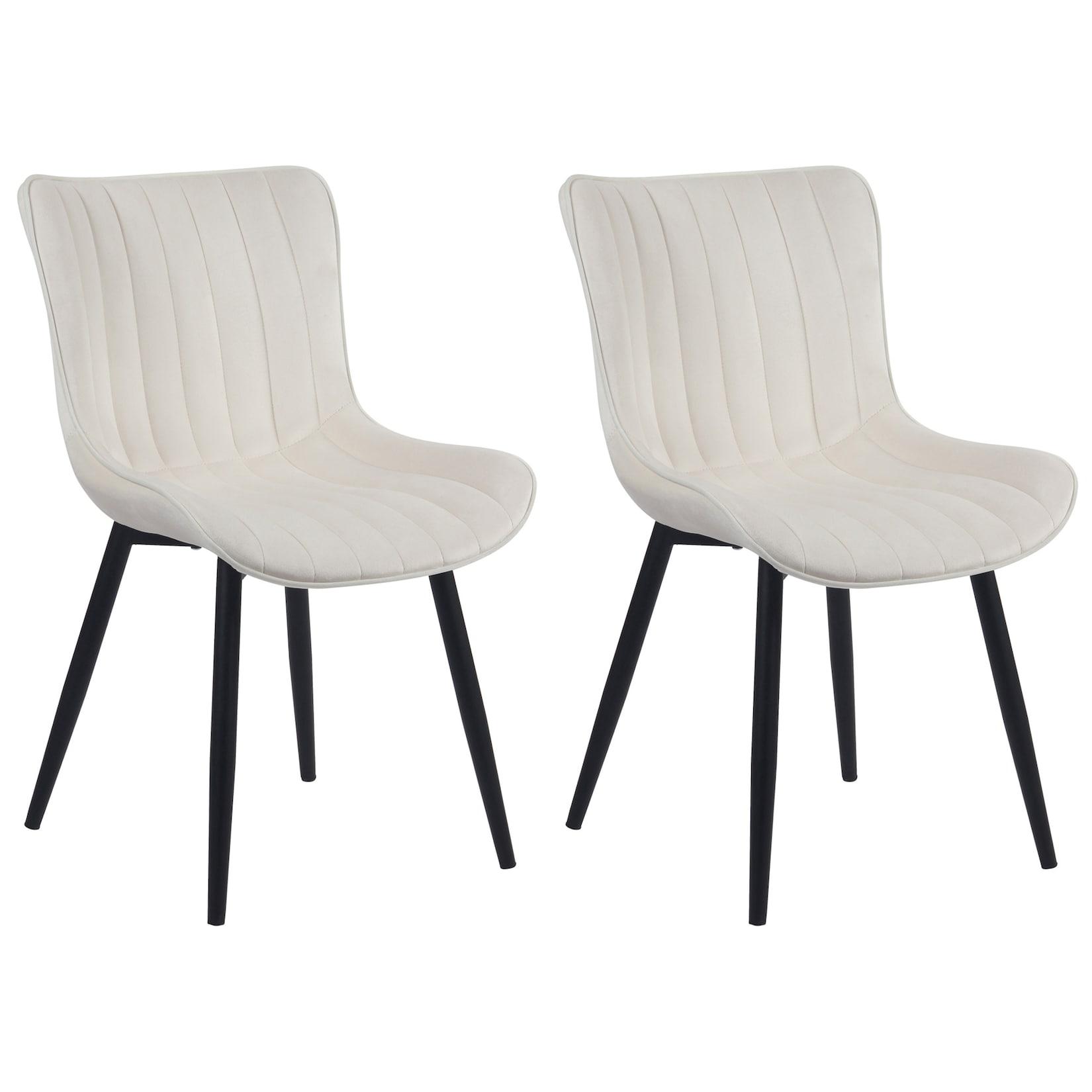 CLP 2er Set Stühle Largo Samt Farbe: creme, Material: Samt