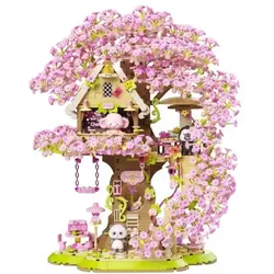 Sakura-Holzhaus-Bauklotz