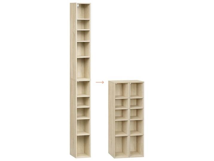 Bibliothèque colonne chêne clair - WOLTU - Étagère haute et étroite - 10 compartiments- 19 5x17x185 cm - Panneau de particules E1