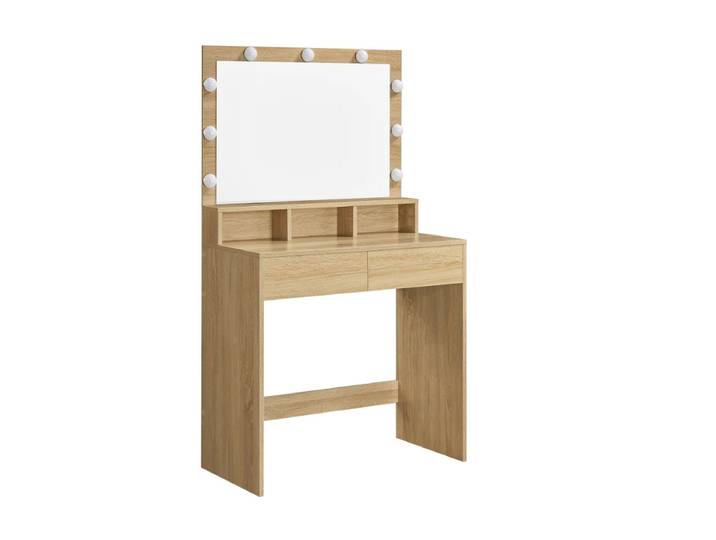 Schminktisch mit Spiegel und Beleuchtung WESO SONOMA 80x140 cm