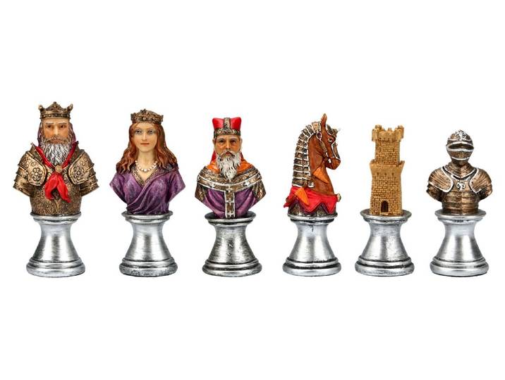 Figuren Shop GmbH Spiel Schachfiguren Set - Mittelalter Büsten - Veronese - historisch