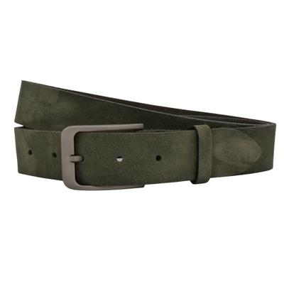 Ledergürtel ANNAMATONI "AnnaMatoni Herren Ledergürtel Zeitloses Design Gürtel 3,5cm", Herren, Gr. TW100 - 115cm Gesamtlänge, grün (olive 560), 100% Leder, Gürtel Ledergürtel