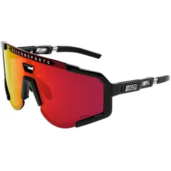 Sportbrille, SCICON AEROSCOPE Brille Schwarz Glanz - SCNPP Multimirror Red (Schwarz glanz, Schwarz glanz), Rot, Schwarz