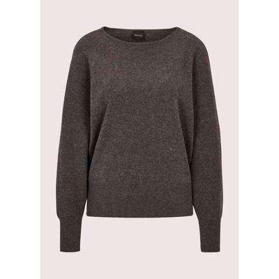Longpullover MADELEINE "Pullover Kaschmirpullover mit Fledermausärmeln", Damen, Gr. 36/38, braun (braun, melange), Modern, comfort fit, Pullover Longpullover