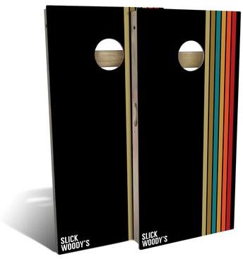 Skip's Garage 60s Stripes Outdoor Cornhole Board Set
