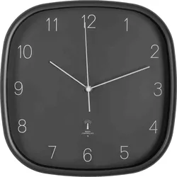 Funkwanduhr Analog Uhr eckig 29.5 x 29.5 cm grau Kunststoff