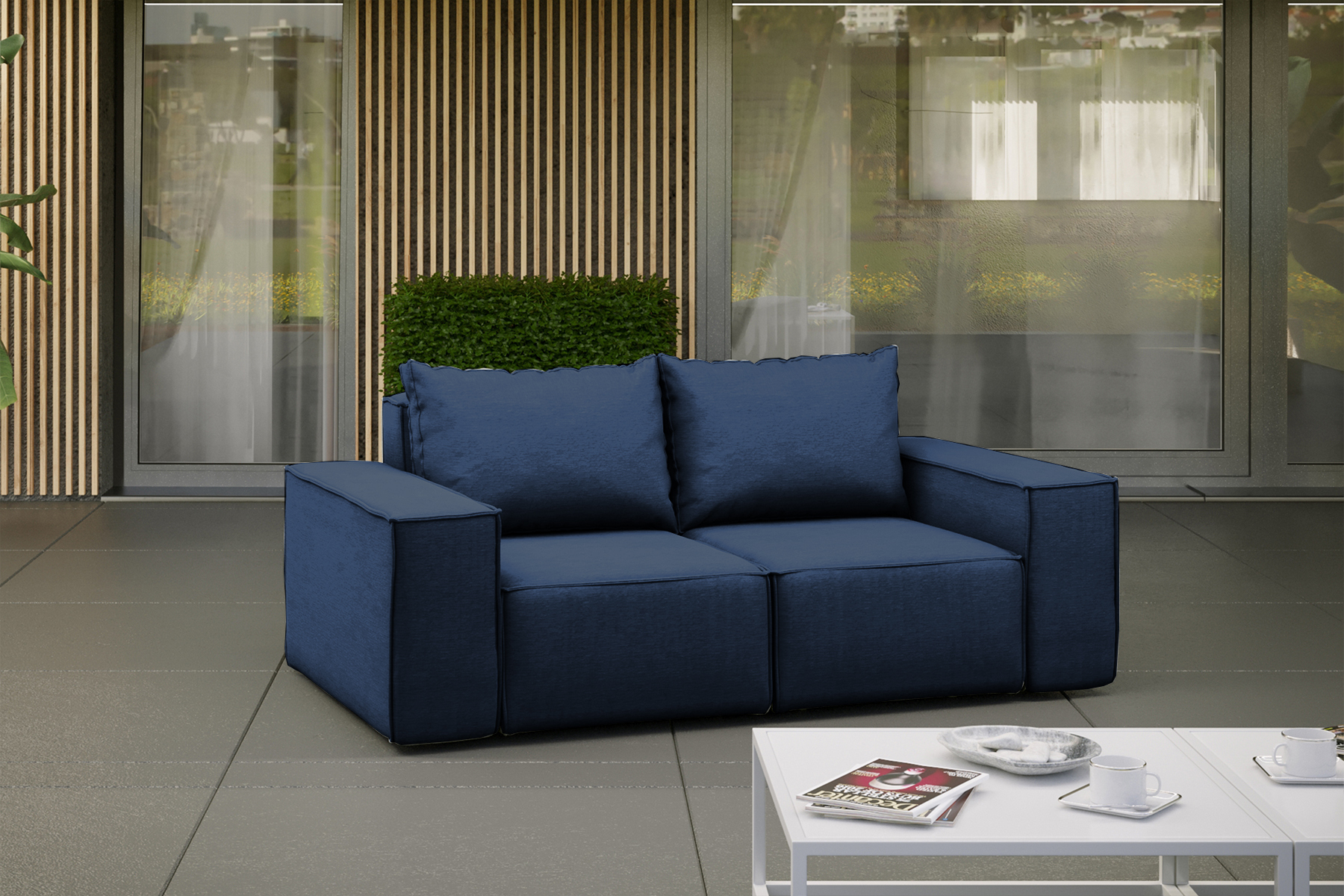 Kaiser Möbel Gartenmöbel set, sofa für den Garten Terrasse, SONNE den Hof, gemütliche Marineblau