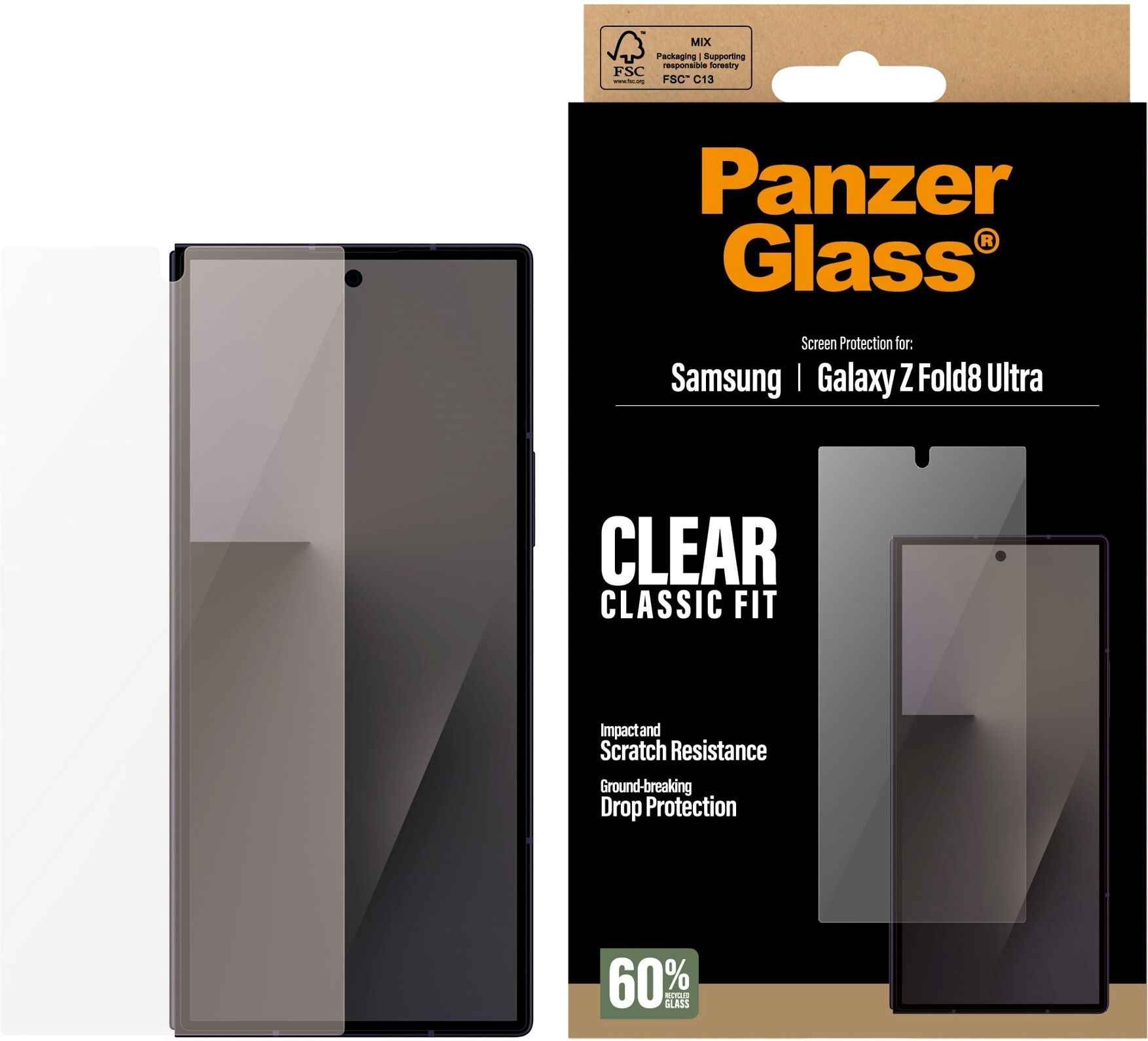 Samsung Galaxy Z Fold8 Ultra PanzerGlass® Skærmbeskyttelse - Gennemsigtig